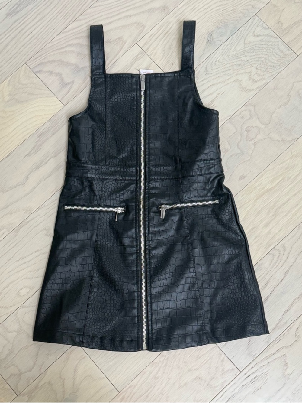 Sincerely Jules Faux Croc Mini Dress - Black